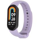 For Xiaomi Mi Band 8 Solid Color Stainless Steel Plug Replacement Watch Band (Purple) - 1