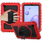 For Samsung Galaxy Tab A 8.4 (2020) 360 Degree Rotation PC + Silicone Shockproof Protective Case with Holder & Hand Strap & Neck Strap(Red) - 1