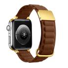 Magnetic Reverse Buckle Watch Band For Apple Watch Series 8&7 41mm / SE 2&6&SE&5&4 40mm / 3&2&1 38mm(Saddle Brown) - 1