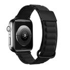 Magnetic Reverse Buckle Watch Band For Apple Watch Series 8&7 41mm / SE 2&6&SE&5&4 40mm / 3&2&1 38mm(Black) - 1