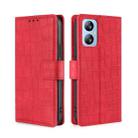 For Blackview A52 Skin Feel Crocodile Magnetic Clasp Leather Phone Case(Red) - 1