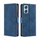 For Blackview A52 Skin Feel Crocodile Magnetic Clasp Leather Phone Case(Blue) - 1