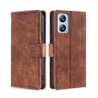 For Blackview A52 Skin Feel Crocodile Magnetic Clasp Leather Phone Case(Brown) - 1