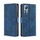 For Blackview A85 Skin Feel Crocodile Magnetic Clasp Leather Phone Case(Blue) - 1