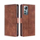 For Blackview A85 Skin Feel Crocodile Magnetic Clasp Leather Phone Case(Brown) - 1