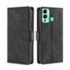 For Infinix Hot 12 Play Skin Feel Crocodile Magnetic Clasp Leather Phone Case(Black) - 1