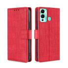 For Infinix Hot 12 Play Skin Feel Crocodile Magnetic Clasp Leather Phone Case(Red) - 1