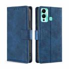 For Infinix Hot 12 Play Skin Feel Crocodile Magnetic Clasp Leather Phone Case(Blue) - 1