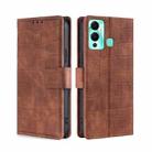 For Infinix Hot 12 Play Skin Feel Crocodile Magnetic Clasp Leather Phone Case(Brown) - 1