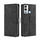 For Infinix Hot 12i Skin Feel Crocodile Magnetic Clasp Leather Phone Case(Black) - 1