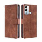 For Infinix Hot 12i Skin Feel Crocodile Magnetic Clasp Leather Phone Case(Brown) - 1