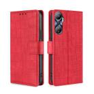 For Infinix Hot 20 4G Skin Feel Crocodile Magnetic Clasp Leather Phone Case(Red) - 1