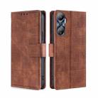 For Infinix Hot 20 4G Skin Feel Crocodile Magnetic Clasp Leather Phone Case(Brown) - 1