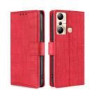 For Infinix Hot 20i Skin Feel Crocodile Magnetic Clasp Leather Phone Case(Red) - 1