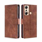 For Infinix Hot 20i Skin Feel Crocodile Magnetic Clasp Leather Phone Case(Brown) - 1