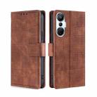 For Infinix Hot 20s Skin Feel Crocodile Magnetic Clasp Leather Phone Case(Brown) - 1