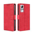 For Infinix Note 11 Skin Feel Crocodile Magnetic Clasp Leather Phone Case(Red) - 1