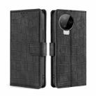 For Infinix Note 12 Pro 4G Skin Feel Crocodile Magnetic Clasp Leather Phone Case(Black) - 1