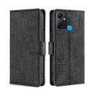 For Infinix Smart 6 Plus Skin Feel Crocodile Magnetic Clasp Leather Phone Case(Black) - 1