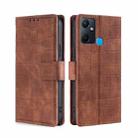 For Infinix Smart 6 Plus Skin Feel Crocodile Magnetic Clasp Leather Phone Case(Brown) - 1