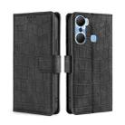 For Infinix Hot 12 Pro Skin Feel Crocodile Magnetic Clasp Leather Phone Case(Black) - 1