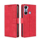 For Infinix Hot 12 Pro Skin Feel Crocodile Magnetic Clasp Leather Phone Case(Red) - 1