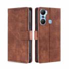 For Infinix Hot 12 Pro Skin Feel Crocodile Magnetic Clasp Leather Phone Case(Brown) - 1