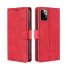 For Motorola Moto G Power 2023 Skin Feel Crocodile Magnetic Clasp Leather Phone Case(Red) - 1