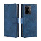For Realme GT Neo5 Skin Feel Crocodile Magnetic Clasp Leather Phone Case(Blue) - 1