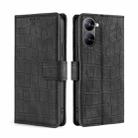 For Realme V30 5G / V30T Skin Feel Crocodile Magnetic Clasp Leather Phone Case(Black) - 1