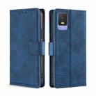 For TCL 403 Skin Feel Crocodile Magnetic Clasp Leather Phone Case(Blue) - 1