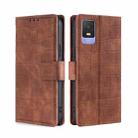 For TCL 403 Skin Feel Crocodile Magnetic Clasp Leather Phone Case(Brown) - 1