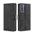 For Tecno Camon 18 / 18P Skin Feel Crocodile Magnetic Clasp Leather Phone Case(Black) - 1