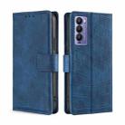For Tecno Camon 18 / 18P Skin Feel Crocodile Magnetic Clasp Leather Phone Case(Blue) - 1