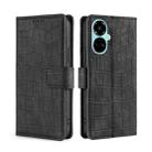 For Tecno Camon 19 / 19 Pro Skin Feel Crocodile Magnetic Clasp Leather Phone Case(Black) - 1