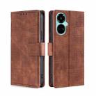 For Tecno Camon 19 / 19 Pro Skin Feel Crocodile Magnetic Clasp Leather Phone Case(Brown) - 1