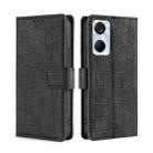 For Tecno Pop 6 Pro Skin Feel Crocodile Magnetic Clasp Leather Phone Case(Black) - 1