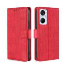 For Tecno Pop 6 Pro Skin Feel Crocodile Magnetic Clasp Leather Phone Case(Red) - 1