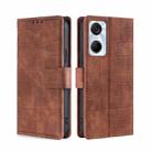 For Tecno Pop 6 Pro Skin Feel Crocodile Magnetic Clasp Leather Phone Case(Brown) - 1