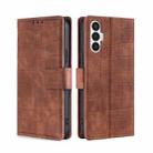For Tecno Pova 3 Skin Feel Crocodile Magnetic Clasp Leather Phone Case(Brown) - 1