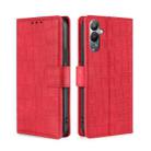 For Tecno Pova 4 Skin Feel Crocodile Magnetic Clasp Leather Phone Case(Red) - 1