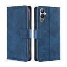 For Tecno Pova 4 Skin Feel Crocodile Magnetic Clasp Leather Phone Case(Blue) - 1
