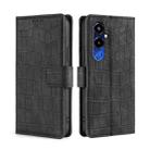 For Tecno Pova 4 Pro Skin Feel Crocodile Magnetic Clasp Leather Phone Case(Black) - 1