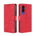 For Tecno Pova 4 Pro Skin Feel Crocodile Magnetic Clasp Leather Phone Case(Red) - 1