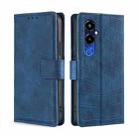 For Tecno Pova 4 Pro Skin Feel Crocodile Magnetic Clasp Leather Phone Case(Blue) - 1