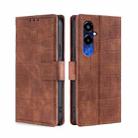 For Tecno Pova 4 Pro Skin Feel Crocodile Magnetic Clasp Leather Phone Case(Brown) - 1