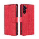 For Tecno Pova Neo 2 Skin Feel Crocodile Magnetic Clasp Leather Phone Case(Red) - 1