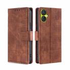 For Tecno Spark 9 Pro Skin Feel Crocodile Magnetic Clasp Leather Phone Case(Brown) - 1