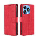 For Tecno Spark 10 4G Skin Feel Crocodile Magnetic Clasp Leather Phone Case(Red) - 1