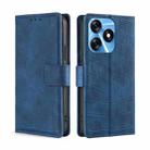 For Tecno Spark 10 4G Skin Feel Crocodile Magnetic Clasp Leather Phone Case(Blue) - 1